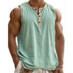Breathable Pure Cotton Men’s Sleeveless Tank with Sweat Care