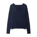 ff38516f-acbf-42dc-8733-eca58c014e8a.webp Pure And Alluring Sweater Womens AutumnWinter Long-Sleeve Soft V-Neck Knit Top
