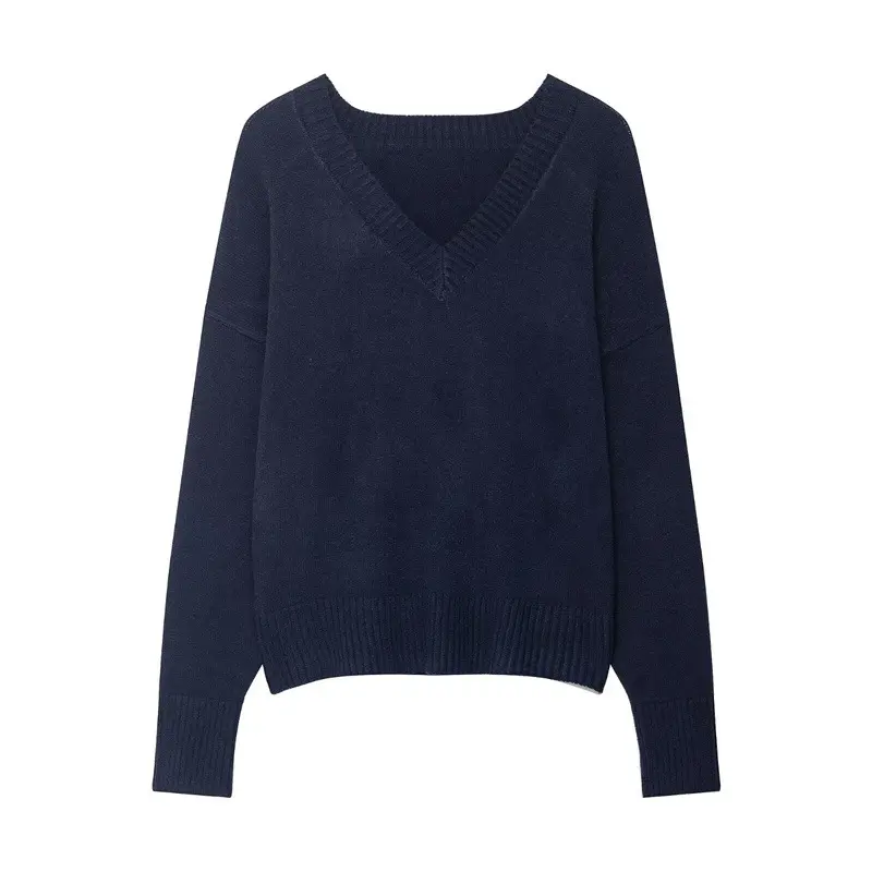 Pure And Alluring Sweater Womens AutumnWinter Long-Sleeve Soft V-Neck Knit Top Pure And Alluring Sweater Womens AutumnWinter Long-Sleeve Soft V-Neck Knit Top