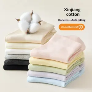 Women's Boneless Sutured Antibacterial Cotton Mid-Calf Socks