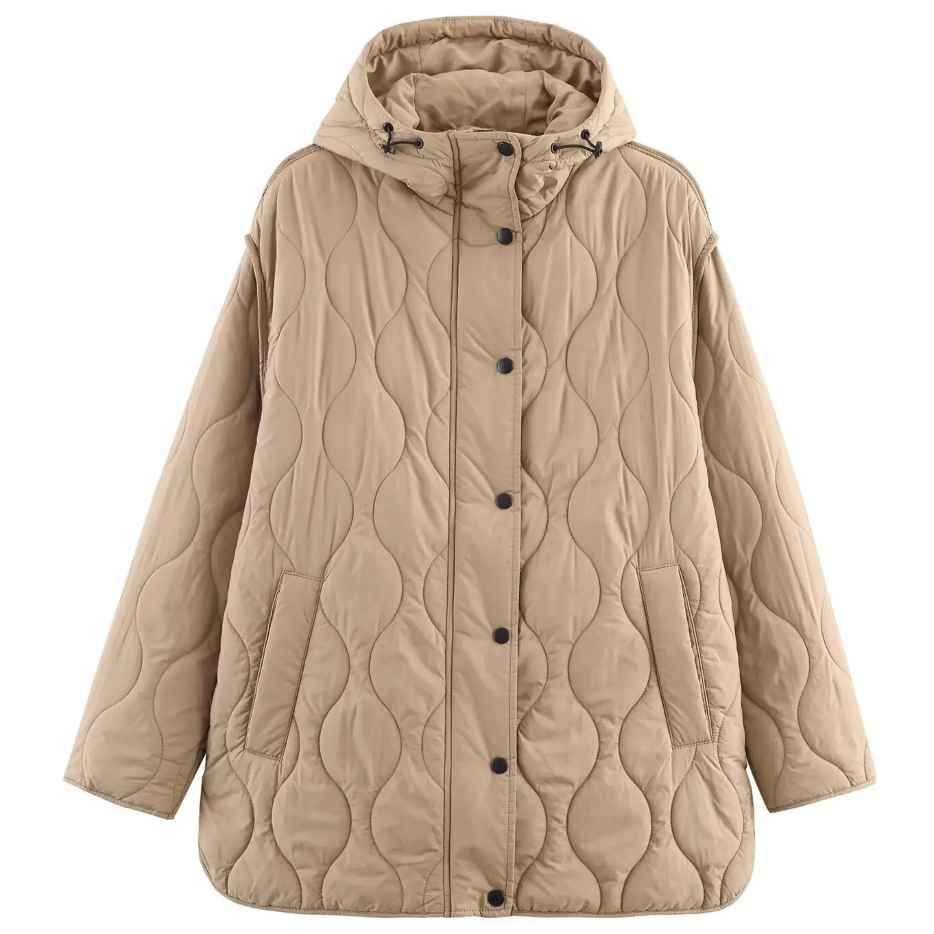 Waterproof Quilted Hooded Puffer Jacket for Women (Camel) Waterproof Quilted Hooded Puffer Jacket for Women (Camel)